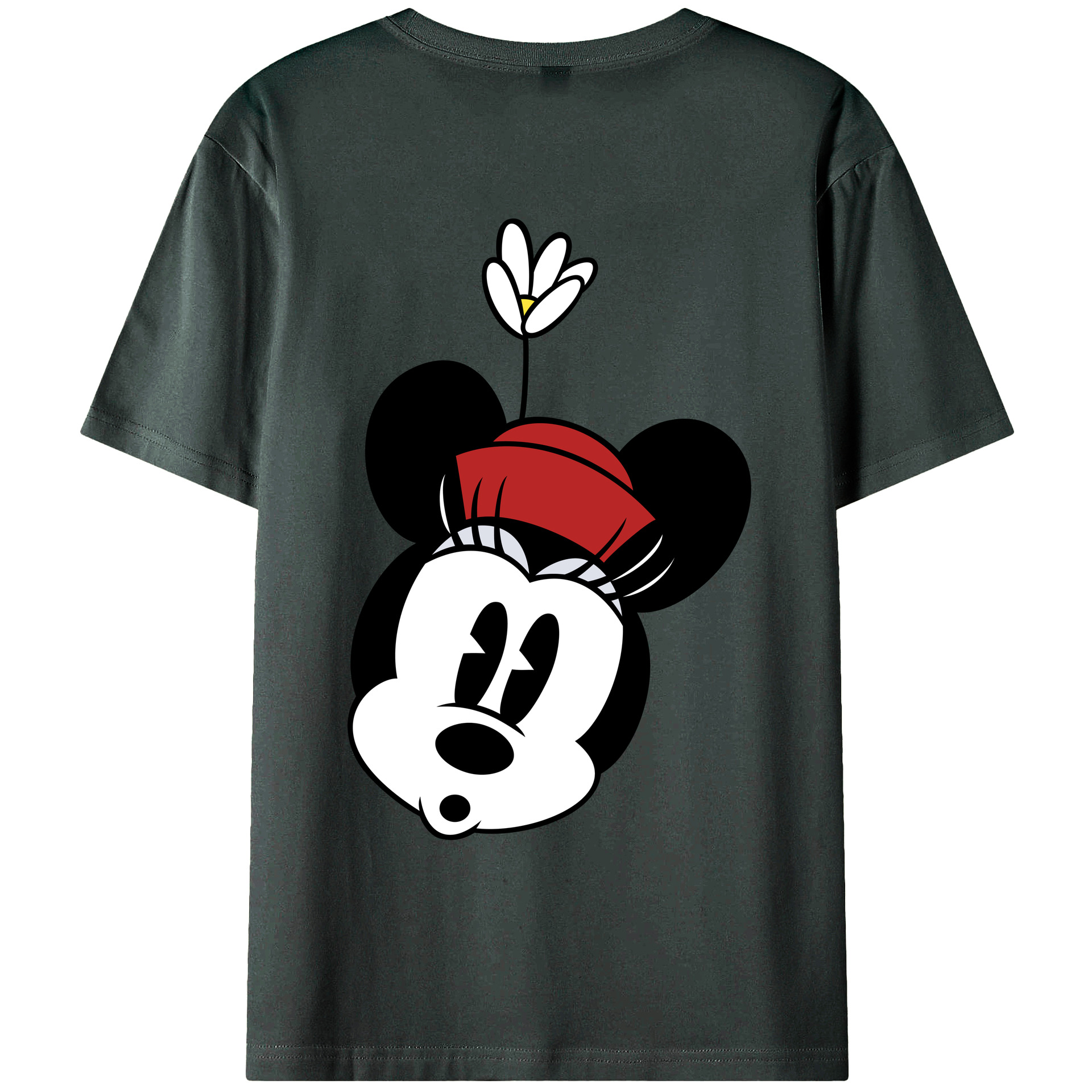 ミッキーマウス Mickey Mouse 綿100％ メンズ半袖Tシャツ（バックプリント） 通気性